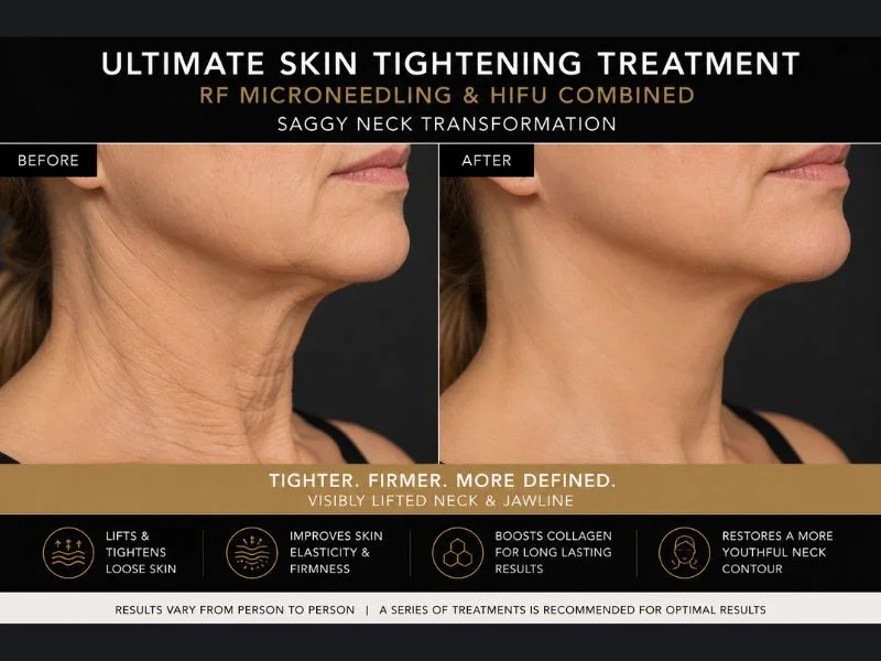 before and after Ultimate skin tightening treatment Stevenage Ware